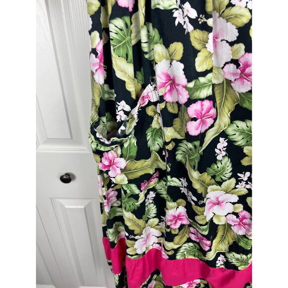 Vintage Hawaiian Tropical Muumuu House Dress Cotton Floral Medium - Picture 4 of 6